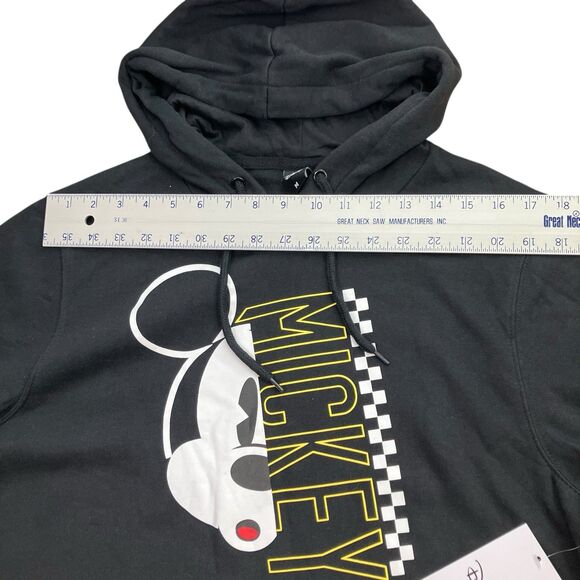 Disney Mickey Mouse Hoodie Mens M Black Graphic Pullover Sweatshirt Checkered - Picture 6 of 12
